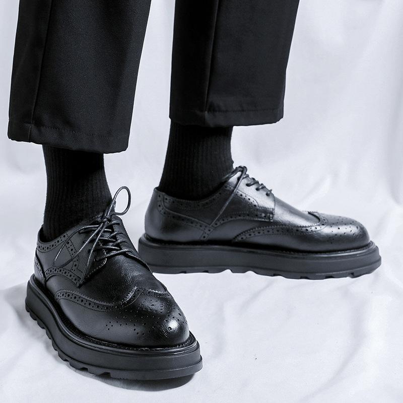 Новые мужские кожаные туфли Brock, деловые, повседневные, британские, кожаные туфли, корейская версия, мужские, дышащие 98848-R