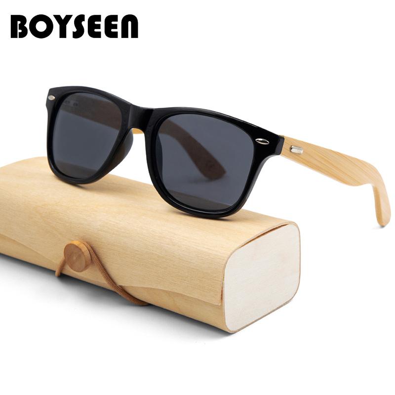 BOYSEEN Солнцезащитные очки с бамбуковыми дужками Мужские Классические Бамбуковые Солнцезащитные Очки Древесного Цвета Женские Очки с Защитой UV400