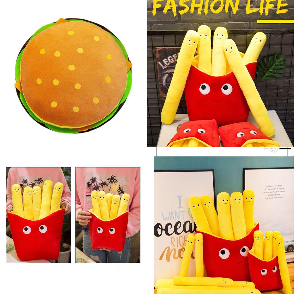 Adorable And Comfortably Plush Cute French Fries Stuffed Toy And Pizza Cushion