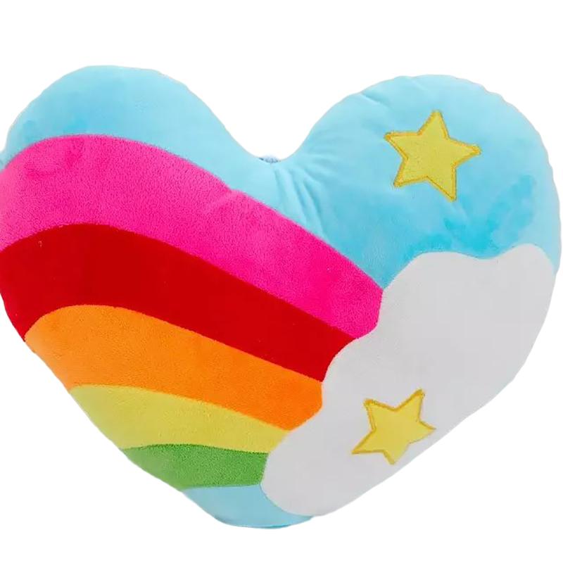 40X35Cm Rainbow Heart Plush Pillow Stuffed Colorful Sweet Cushion Sofa Chair Home Decoration Halloween'S Day Gift