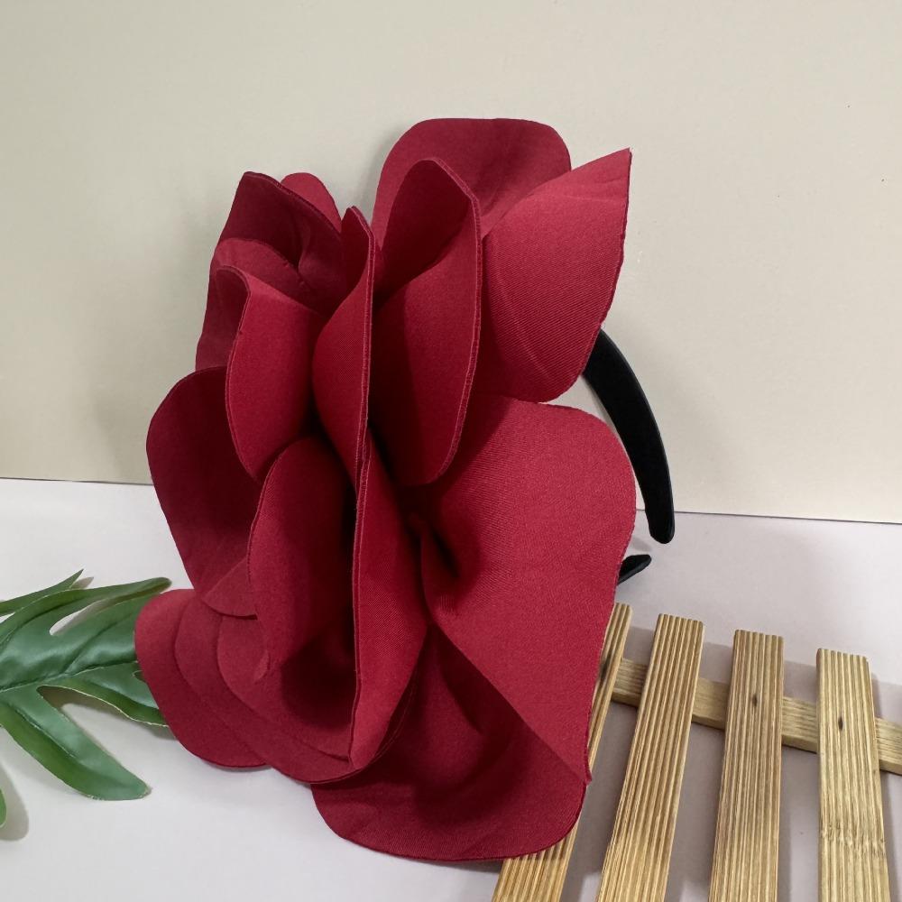 Exquisite Large Rose Flower Headband Elegant Oversized Flower Headpiece  Stage Performance