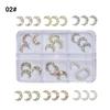 18 шт./кор. украшения для ногтей в форме луны со стразами и жемчугом, орнамент из сплава, украшение для дизайна ногтей