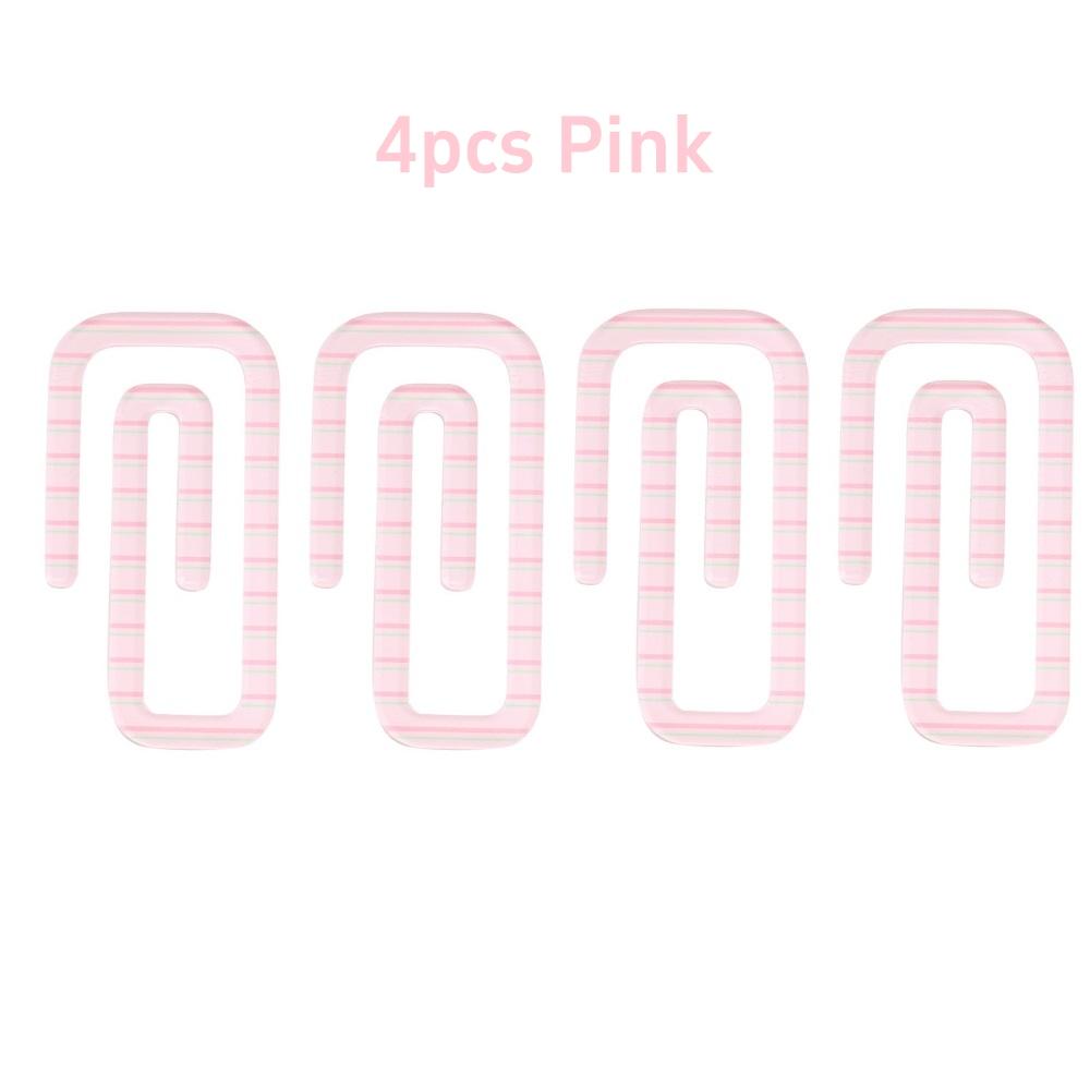 4 шт. Мини-закладки с цветными полосками, набор в виде скрепок, стиль допаминовых цветных акриловых маркеров для страниц, уникальный подарок для чтения