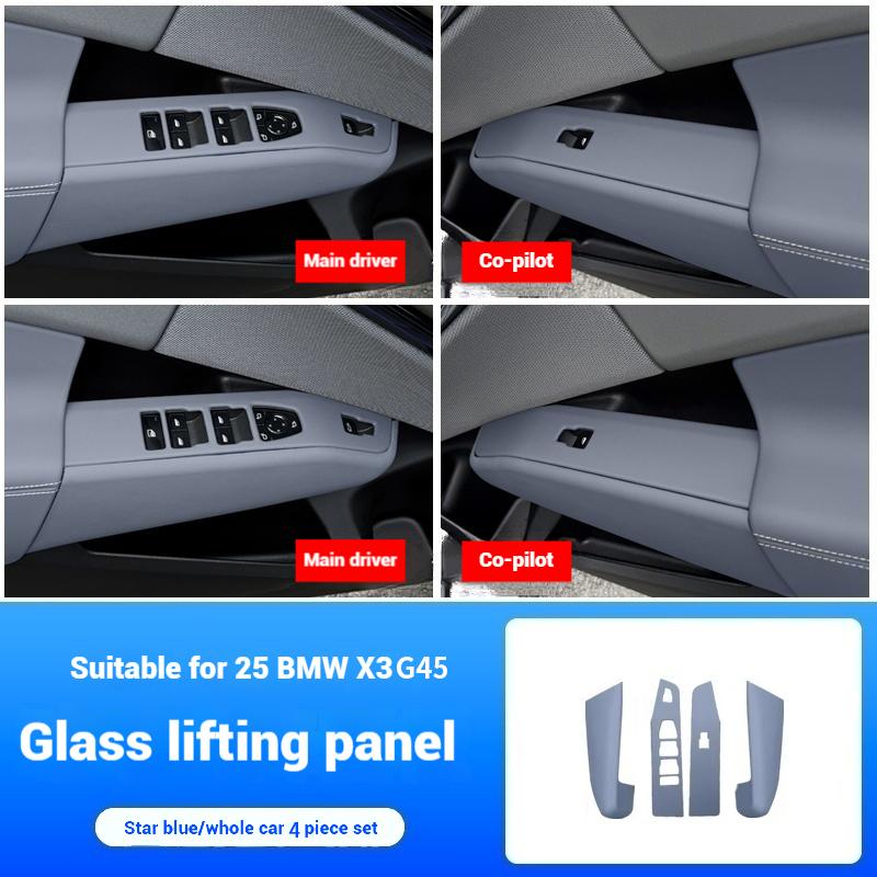 For BMW X3 G45 2025 4-piece of foreskin glass lift panelswindow button frames decorative stickers and interior accessories