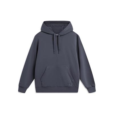 Li Ning China Color Series Solid Loose Pullover Hoodie Unisex hoodies Cool-Sand-Black AWDU031-7