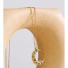 Yhpup High Quality Natural Stone Zircon Pearl Moon Pendant Charm Necklace New Arrivals Stainless Steel Exquisite Jewelry