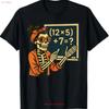 Halloween Teacher Six Seven Meme 6 7 Skeleton Spooky Costume T Shirt Vintage Streetwear Slightly Soft Homme