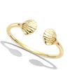 Open Gold Plated Ring 'Seashell Saint Jacques' Golden - 6x5 Mm