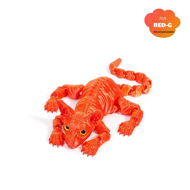 3D-печатная лысая кошка, подвижная, для снятия стресса, настольное украшение, подарок