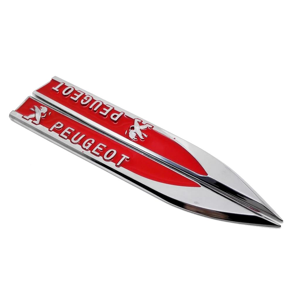 2pcs Car Door Fender Side Sticker Badge For Peugeot 107 207 307 407 507 208 308 408 508 206 306 3008 5008 2008 Accessories