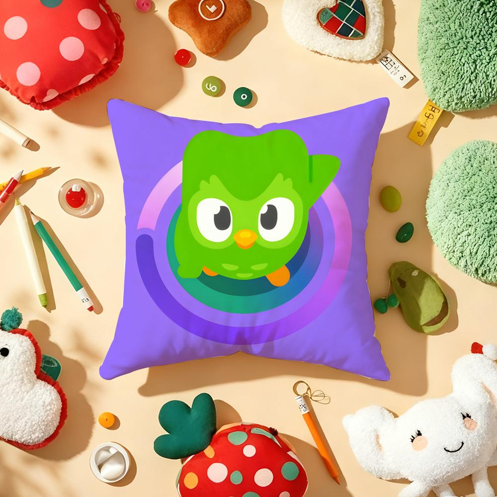 D-Duolingo Сова D-Duo Наволочка Плюшевая Ткань Мягкая Двусторонняя Печать Диван Теплый Зимний Домашний Подарок Наволочка