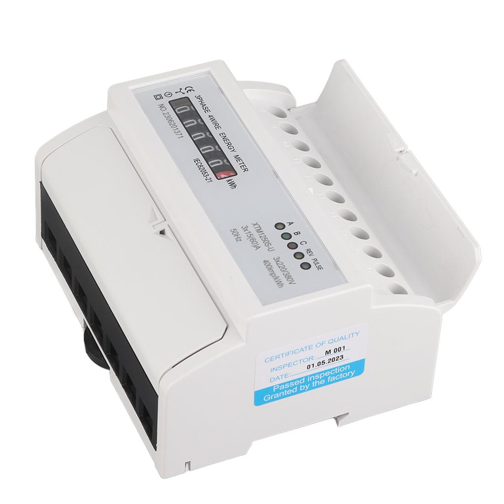 1 pcs 220V 380V Digital 3 phase 4 Wire 7P Din Rail Electric Meter Electronic KWh Meter 15(60)A