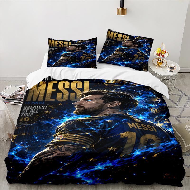3PCS Argentina's Soccer Triumph Bedding set,Ideal for1pc Duvet Cover And 2pcs Pillowcases Perfect for Christmas gift,Ideal for Bedroom, Dormitory