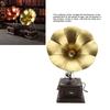 2pcs Red Bronze Record Player Model Bronze Gramophone Turntable Gramophone Ornament  Entryway Decor