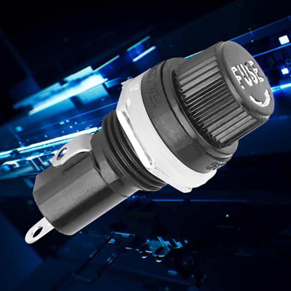 20PCS 5x20mm Screw Cap Fuseinf Holder Black Glass Tube Fuseing Holder  Auto Stereo Installation