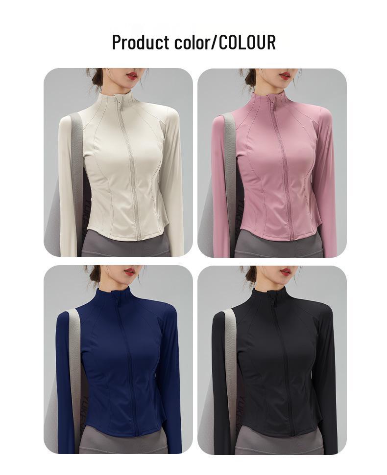 Женская приталенная куртка для йоги с задними карманами - с длинным рукавом, повседневная верхняя одежда для активного отдыха на осень и зиму