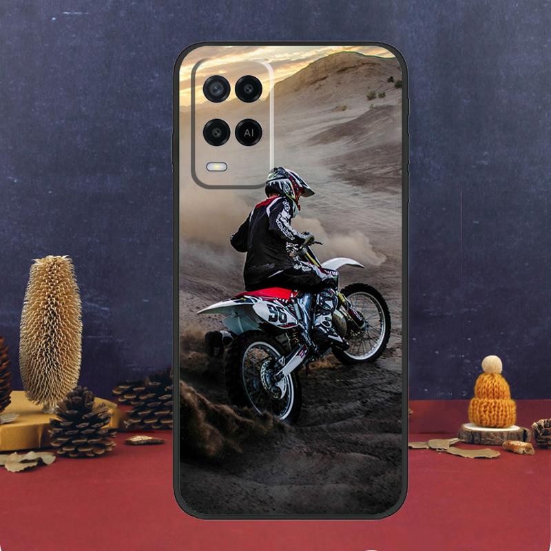 Moto Cross Motorcycle Sports Case For OPPO A54 A74 A94 A98 A78 A79 A16 A76 A96 A5 A9 A17 A77 A15 A52 A72 A53 A57S Cover