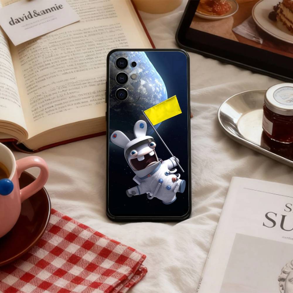 C-Cute R-Raving R-Rabbids Чехол для телефона Samsung S 25,24,23,22,30,21,10,9,Ultra,Plus,Lite,FE,4,5 G Мягкий Черный Чехол