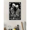 Lovers" Metal Wall Art, Skull Couple Decorative Plaque Hanging Ornaments, Laser Cut Metal Hanging Plaque For Home