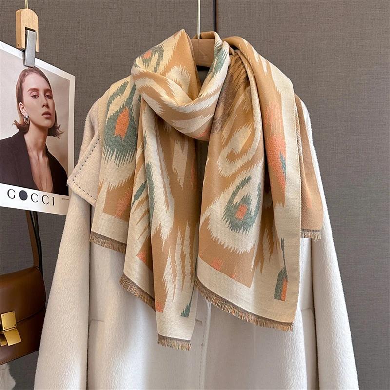 New Winter Scarf For Women Long Warm Cashmere Scarves Hijab Solid Lady Shawl Wrap Female Pashmina Bandana Head Scarfs