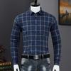 Plaid Shirts for Large Men Cotton Sanded Soft Long Sleeve Casual S~7XL