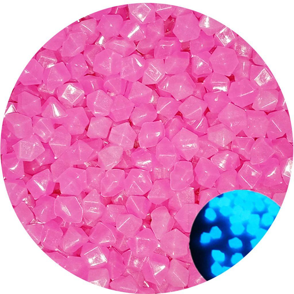 pcs Glow In Dark Colorful Rhombus Luminous Stones Aquarium Ornament Decorative Pebbles Lawn Decor