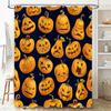 Halloween-themed pumpkin shower curtain with vivid patterns for home decoration waterproof fabric, easy installation