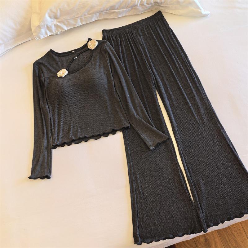 Высококачественный корейский женский комплект для дома из модального хлопка на весну и осень с дизайном розы и нагрудником