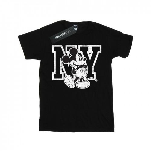Disney Womens/Ladies Mickey Mouse NY Kicking Cotton Boyfriend T-Shirt
