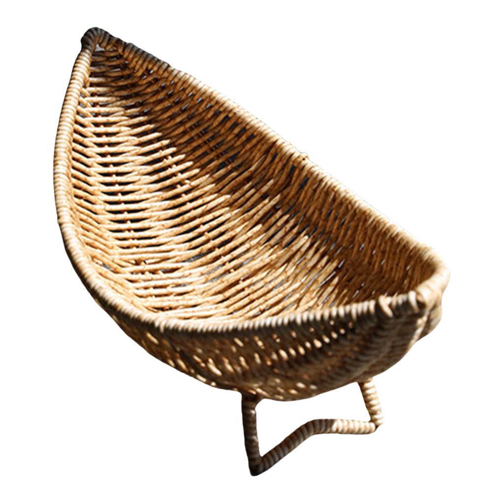 Уникальная фруктовница в форме лодки, универсальная корзина для закусок в форме лодки, пластиковый органайзер для демонстрации с текстурой ротанга