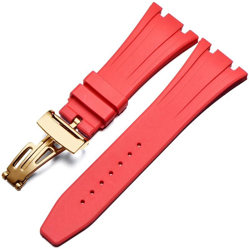 Silicone Watch Band for AP Aibi 15400 Royal Oak Series Waterproof Rubber Watch Straps Men Bracelet Accessories 26mm 27mm 28mm