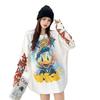 European Trendy Cartoon Drill Embellished Loose Sweater - Autumn/Winter Women's Lazy Style Top