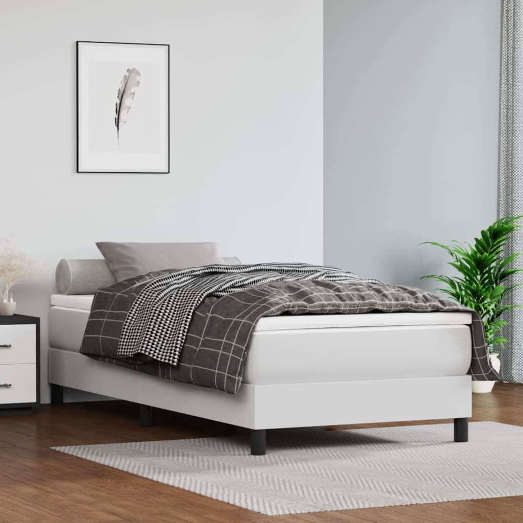 Vidaxl Materac Kieszeniowy, Biały, 100X200X20 Cm, Sztuczna Skóra