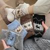Christmas Socks Women's Cozy Fleece Lined Snow Socks Warmers Carpet Slippers Bedroom Cute Cartoon Dog Pattern Quality Sock