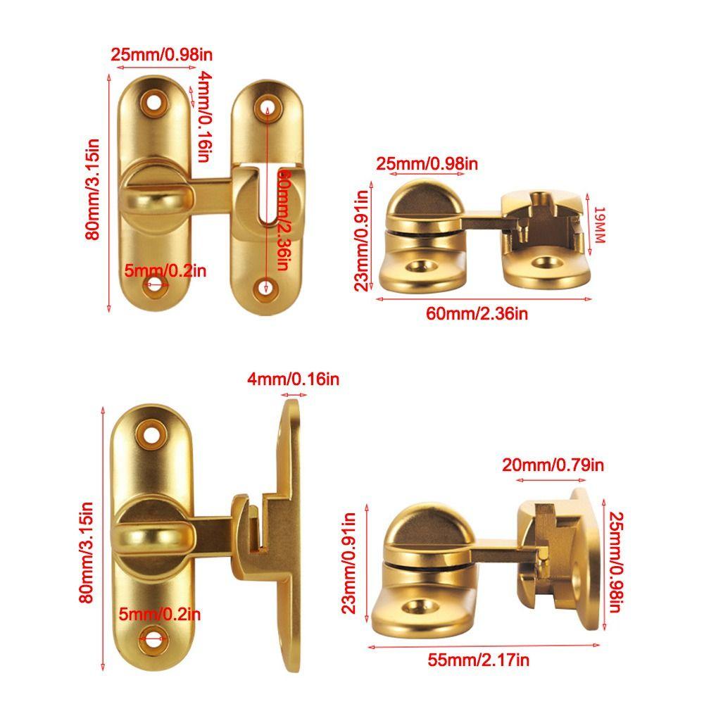 NEW Home Security Door Latch Lock Zinc Alloy Rustproof Security Lock Drill Free Anti-theft Buckle Home Accessories
