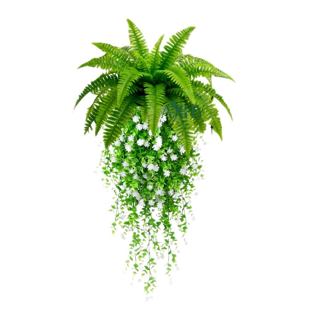 Устойчивые к УФ искусственные листья персидского папоротника Реалистичные смешанные пышные листья Подвесные растения из искусственного папоротника Пластик с ощущением натурального прикосновения