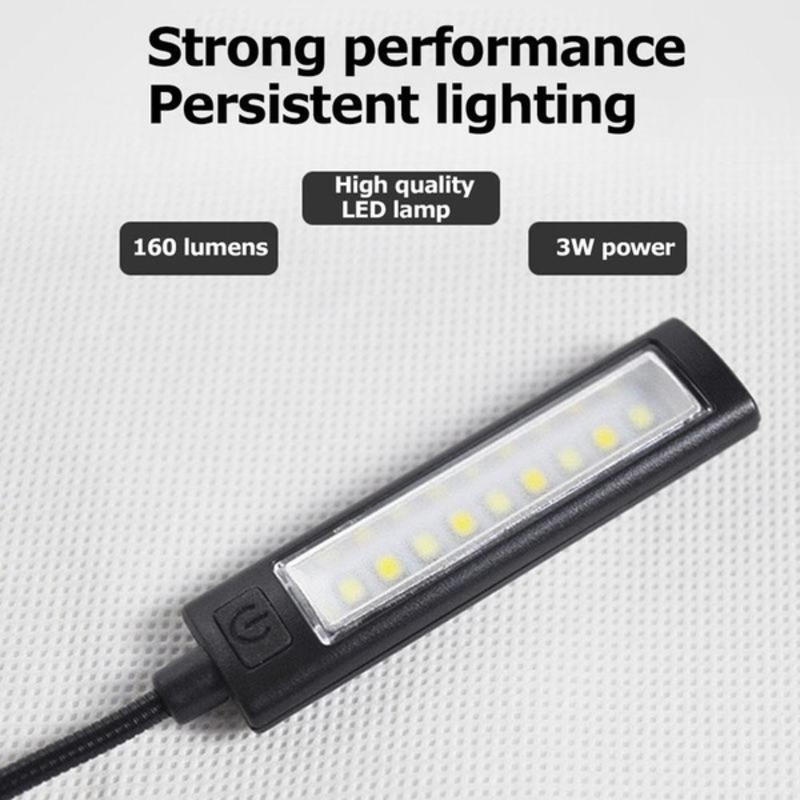 Flexible Book Lamp Clip USB Rechargeable Double LED Lamp Table Lamps Portab