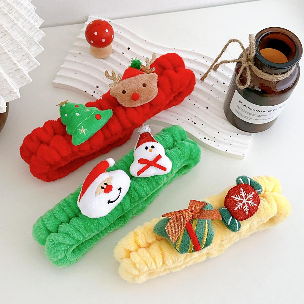 Рождественская плюшевая повязка на голову для макияжа для женщин