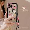 Black Pink Graffiti Puppy Bracelet 16 Suitable for 14ProMax Apple Phone Case 15 IPhone 13 Sweet Cool 12 Magnetic Suction