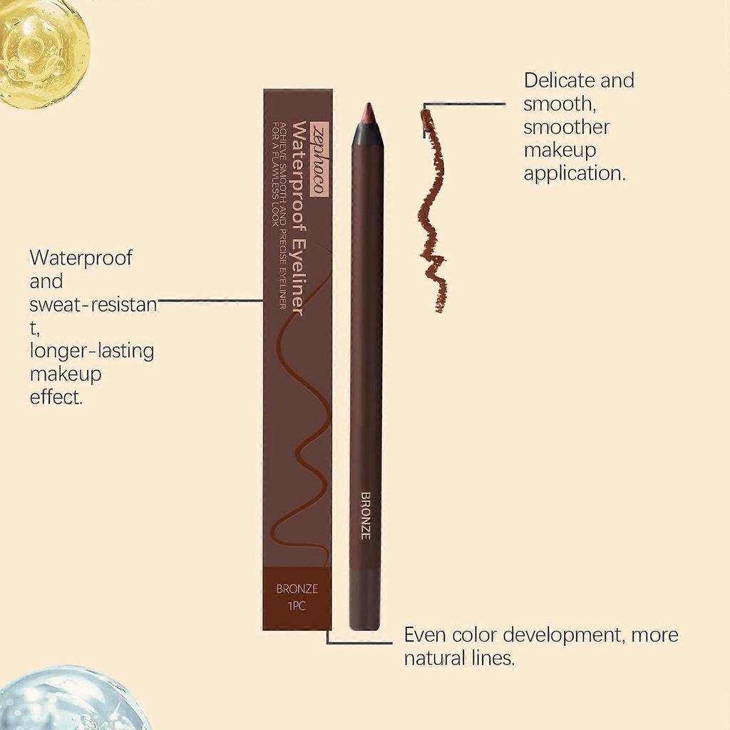 Zephoco Antique Bronze Waterproof Eyeliner Pen Smooth And Long-Lasting Eye Makeup Gel Liner
