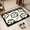 Simple Black and White Household Bathroom Absorbent Quick Drying Dialgae Mud Floor Mat Kitchen Door Non-slip  Dirty and Easy To Care for Foot Mat