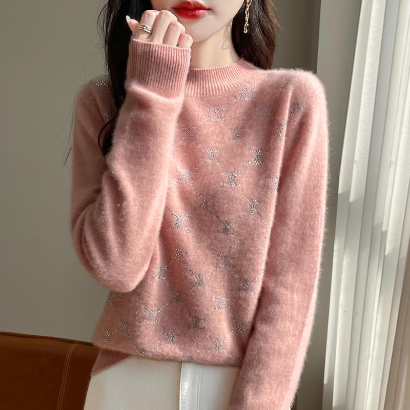 Женский кашемировый свитер Qinghe Cashmere 30% кашемир 70% шерсть Осень и Зима Пуловер Теплый и Модный