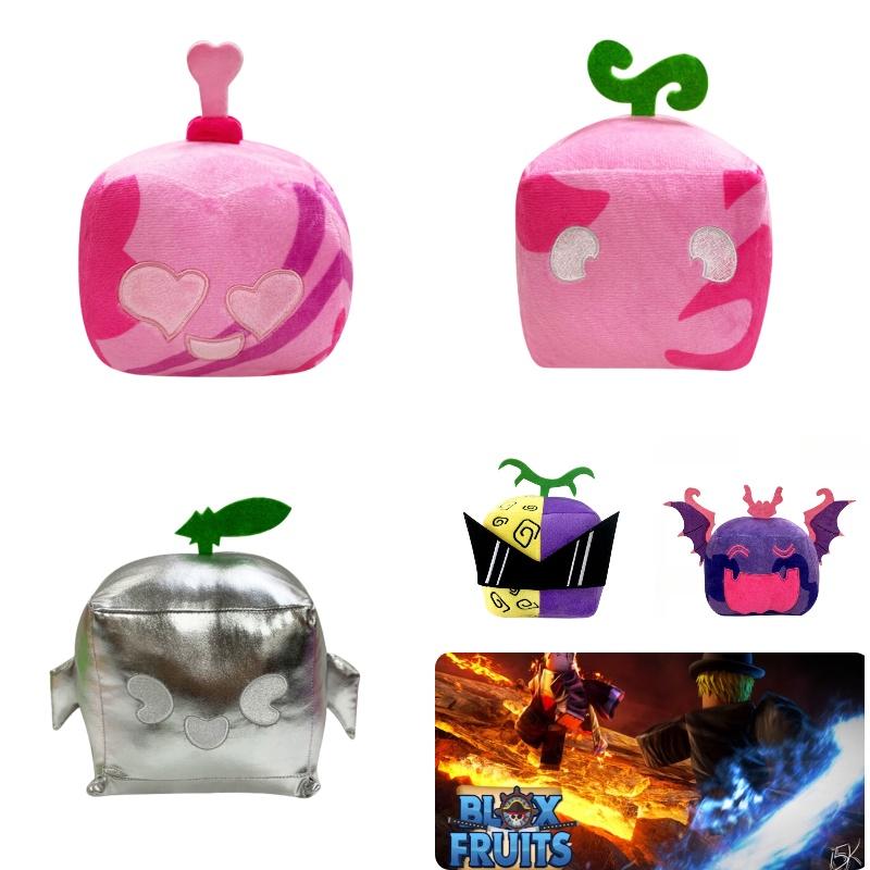 Мягкая игрушка Blox Fruits в коробке с леопардовым принтом фиолетового цвета, мягкая и пушистая фигурка животного