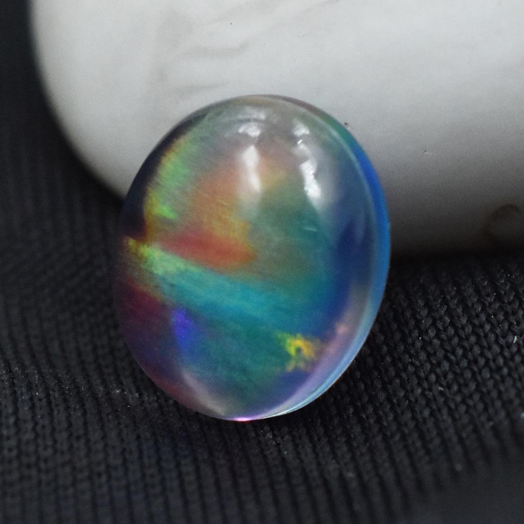 Lab-Created Opal Loose Gemstone Multi-Color 3.80 ct Oval Cut Ethiopian October Birthday Birthstone