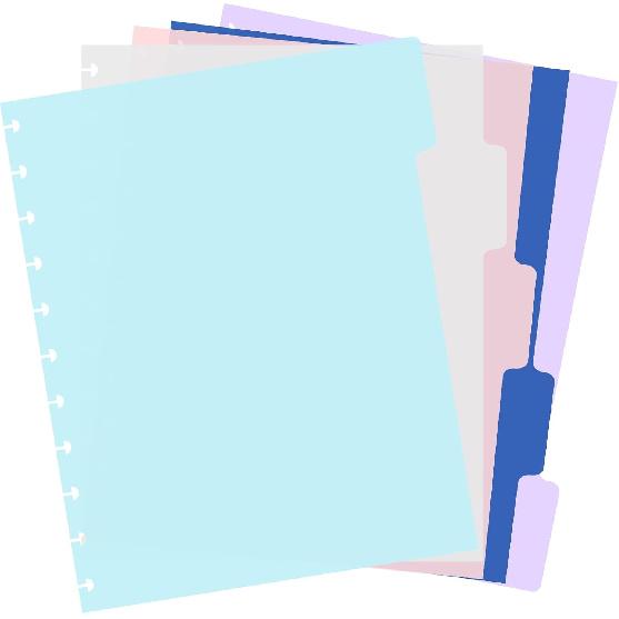 5 Tab DiscBound Disc Dividers, Note Taking System Tab Dividers, Multicolor Planner Accessories for Office, School