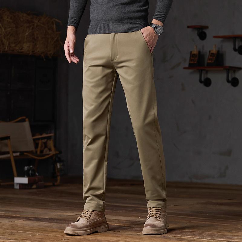 2024 Новые осенние и зимние мужские повседневные брюки прямого покроя облегающие рабочие брюки деловые трендовые брюки высокого класса