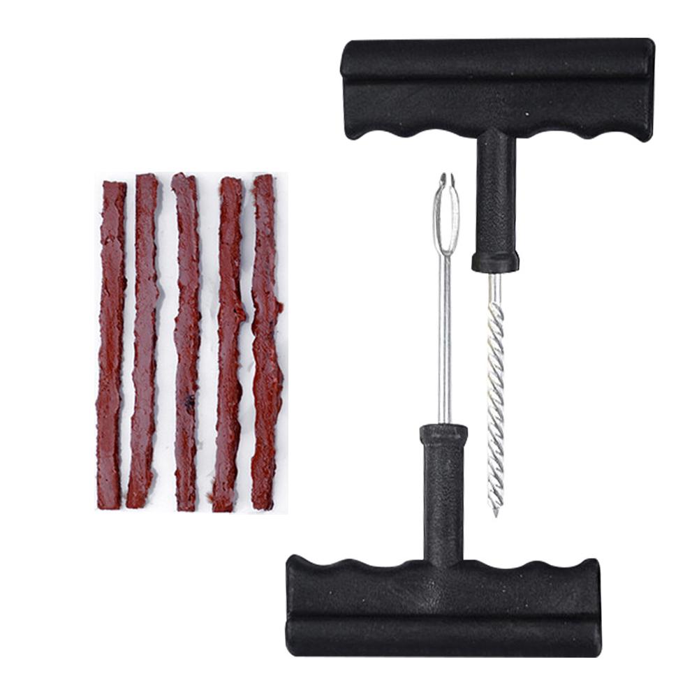 Набор инструментов для ремонта автомобильных шин с клеевыми резиновыми полосками, набор инструментов для быстрого ремонта проколов бескамерных шин мотоциклов и велосипедов