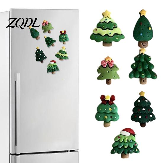 Holiday Fridge Decorations 7Pcs/Set Mini Christmas Tree Refrigerator Magnet, Xmas Shape Office Whiteboard Magnets Decorative Magnet for Locker Door