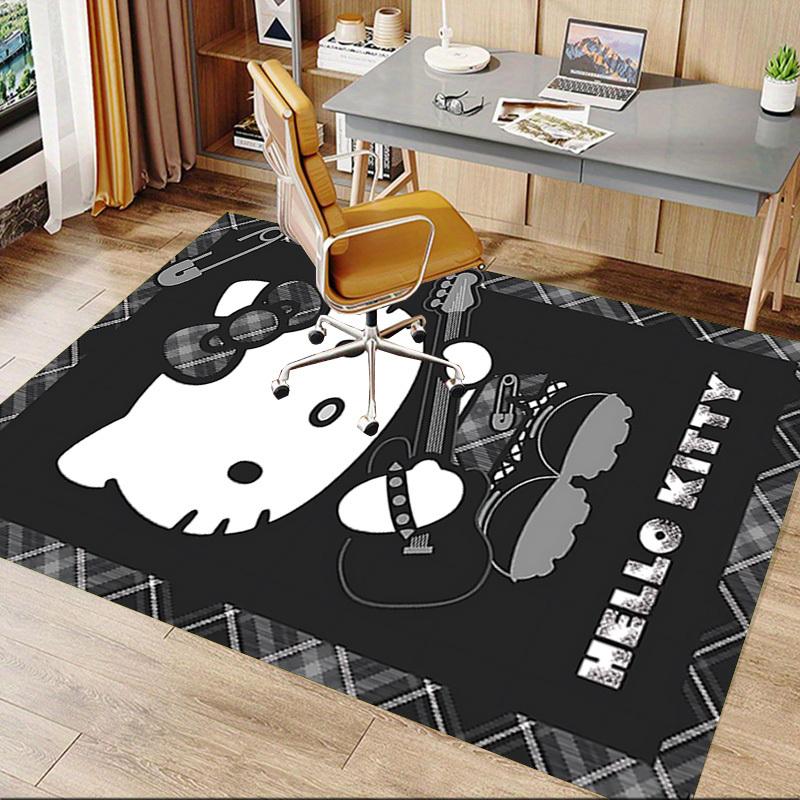 1 шт. Hello Kitty для домашнего офиса, прочный полиэстеровый коврик для пола, легкий в уходе, декор для офиса, городской стиль, нескользящая основа, высококачественная ткань