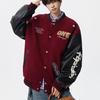 Мужская и женская бейсбольная куртка с вышивкой и лоскутным дизайном в стиле ретро, ​​американский стиль, весна/осень.